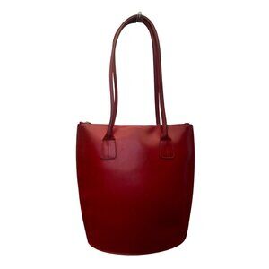 Furla Italy Women’s Red Leather Classic Design Dual Shoulder Straps Tote Bag